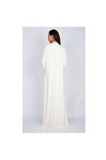 Off White Long Kaftan with Crystal Embellishments
