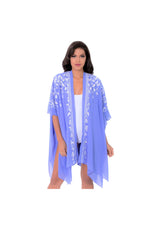 LAMACE Purple Kaftan with White Floral Embellishment