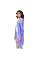 LAMACE Purple Kaftan with White Floral Embellishment
