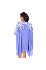 LAMACE Purple Kaftan with White Floral Embellishment