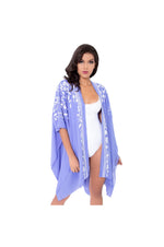 LAMACE Purple Kaftan with White Floral Embellishment