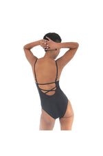 LAMACE Black One Piece With Silver Embellishments