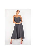 medium grey dress Grey Racheal One Shoulder Midi Dress