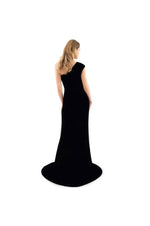 LAMACE Black Silk Velvet Gown 