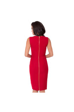 LAMACE Red Crepe Midi Dress