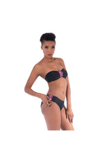 LAMACE Black Bikini with Pink Crystal and Bead Embellishment