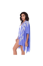 LAMACE Purple Beach Kaftan with Silver Bead and Crystal Embellishments