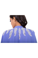LAMACE Purple Beach Kaftan with Silver Bead and Crystal Embellishments