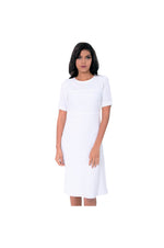 LAMACE White Crepe Day Dress